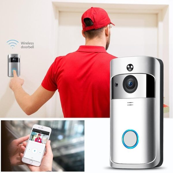 Smart Wifi Video Doorbell With Night Vision & Wide-Angle Camera - 720P Low Power Mobile Remote - Black - Image 4