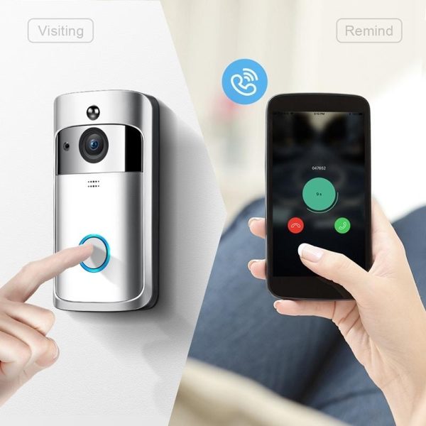 Smart Wifi Video Doorbell With Night Vision & Wide-Angle Camera - 720P Low Power Mobile Remote - Black - Image 11