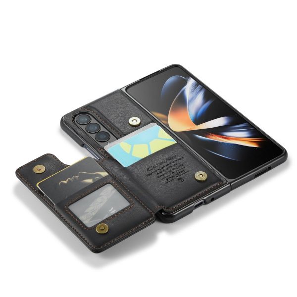 Leather Rfid Phone Case for Samsung Galaxy z Fold 4 5g - Brown - Image 7