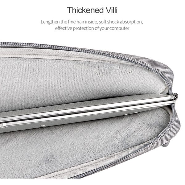 Polyester Laptop Liner Bag with Small Bag - Fits 14.1-15.4 Inch Devices - Deep Space Gray - Image 5