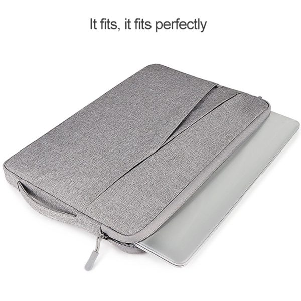 Polyester Laptop Liner Bag with Small Bag - Fits 14.1-15.4 Inch Devices - Deep Space Gray - Image 6