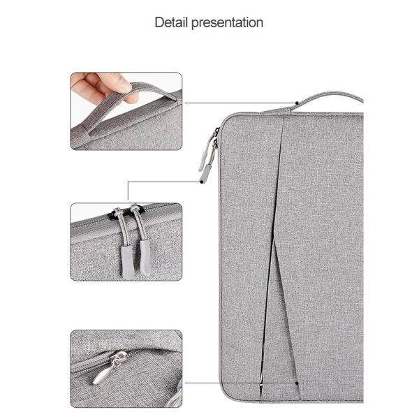 Polyester Laptop Liner Bag with Small Bag - Fits 14.1-15.4 Inch Devices - Deep Space Gray - Image 7
