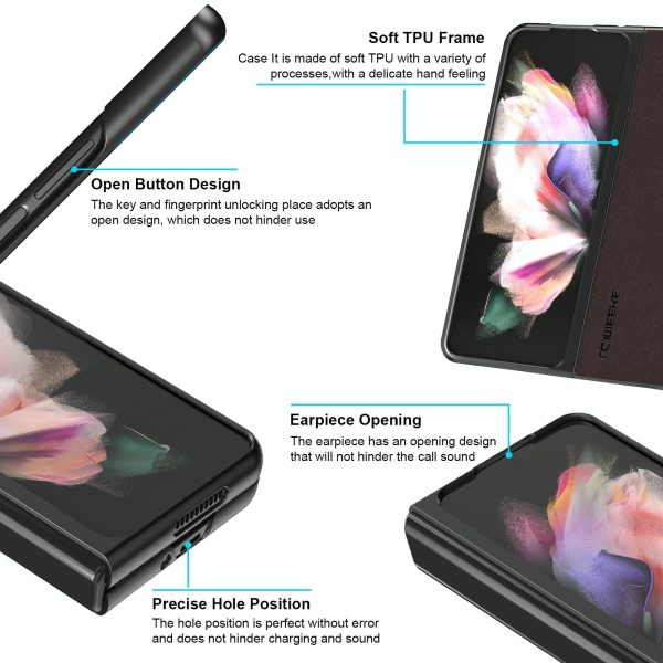 Leather Shockproof Case for Samsung Galaxy z Fold 4 / 5g - Black - Image 14