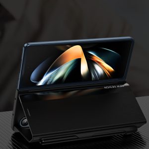 Samsung Galaxy z Fold 4 Leather Phone Case with Pen Slot - Shockproof - Black - Image 6