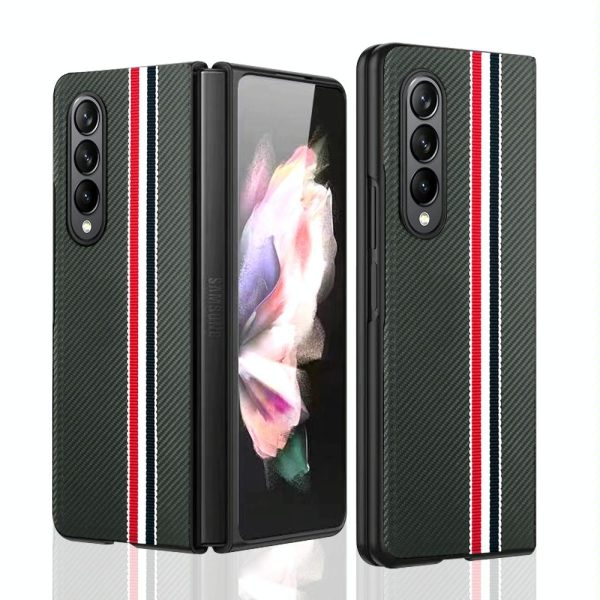 Shockproof Twill Phone Case for Samsung Galaxy z Fold 4 - Pc Tpu - Red - Image 2