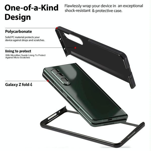 Shockproof Twill Phone Case for Samsung Galaxy z Fold 4 - Pc Tpu - Red - Image 4
