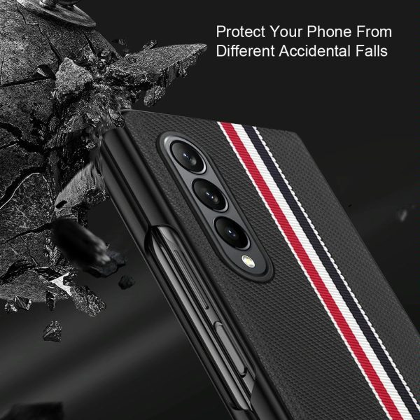 Shockproof Twill Phone Case for Samsung Galaxy z Fold 4 - Pc Tpu - Red - Image 7