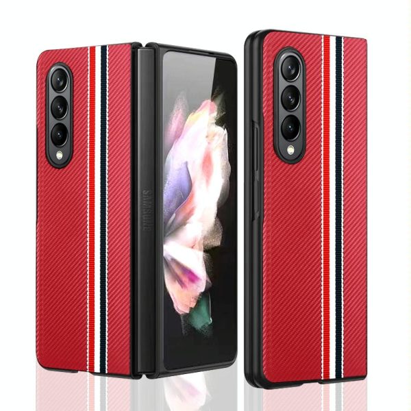 Shockproof Twill Phone Case for Samsung Galaxy z Fold 4 - Pc Tpu - Red - Image 8