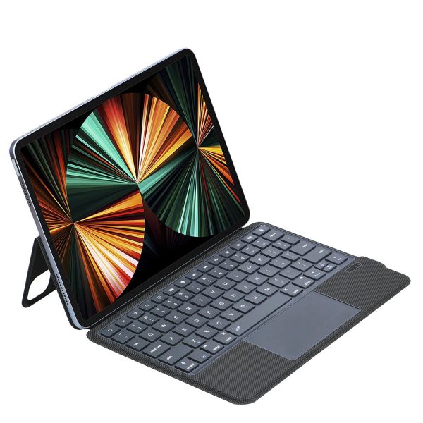 Bluetooth Keyboard Leather Case For Ipad Air / Pro 11 - Touch Pad - Black - Image 2