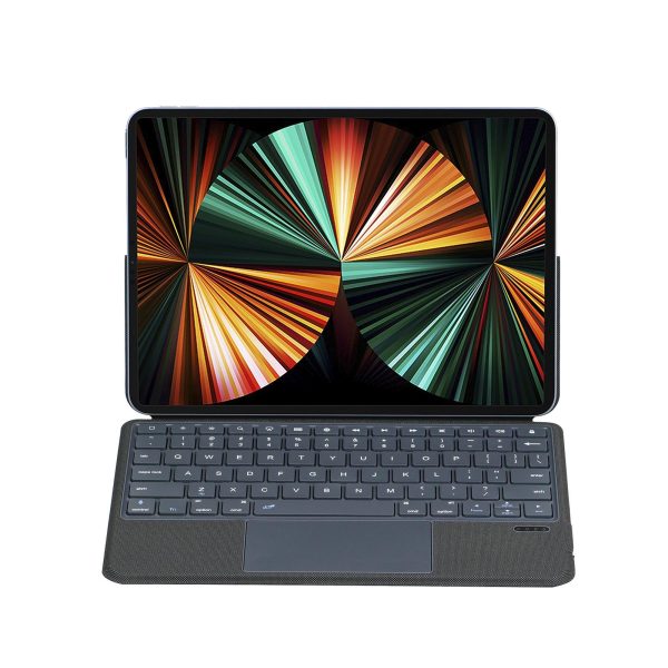 Bluetooth Keyboard Leather Case For Ipad Air / Pro 11 - Touch Pad - Black - Image 3