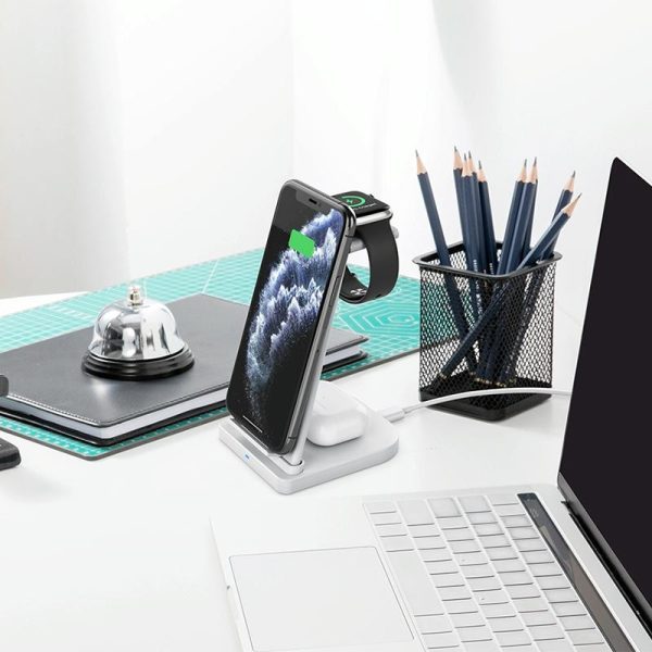 3 In 1 Foldable Charging Stand For Iphones Apple Watch And Airpods - Black - Image 6
