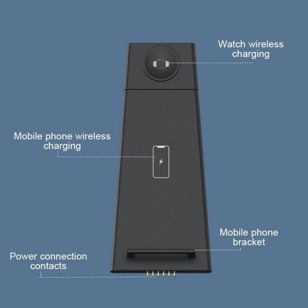 3 In 1 Foldable Charging Stand For Iphones Apple Watch And Airpods - Black - Image 14