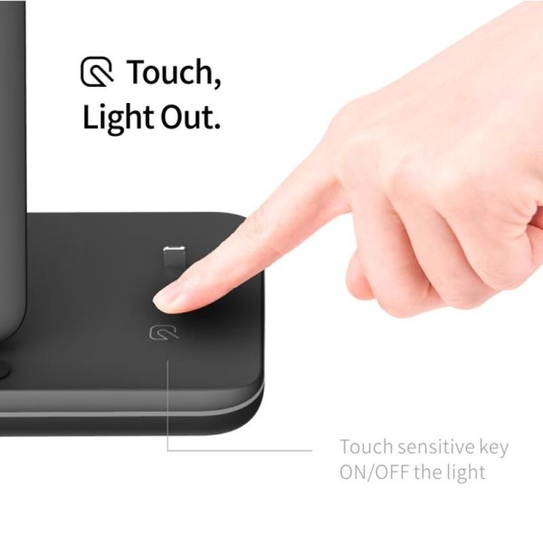 3 In 1 Magnetic Wireless Charger With Touch Ring Light - Black - Image 13