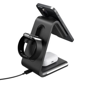 3 In 1 Magnetic Wireless Vertical Charger - Black - Image 3