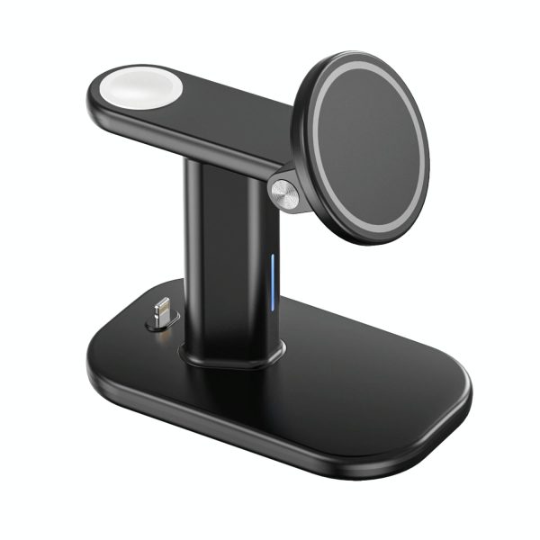 3 In 1 Magnetic Wireless Charger Stand 15W - Black - Image 2