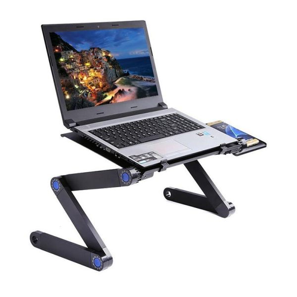 Adjustable Laptop Stand with Fans & Mouse Pad - Portable & Foldable - Image 6
