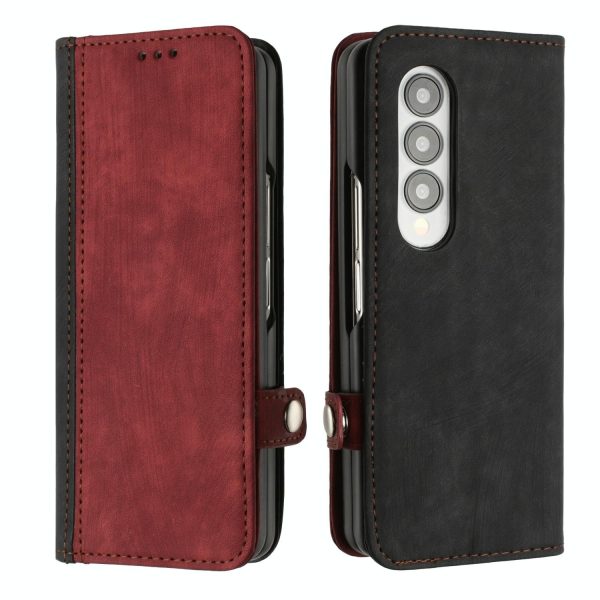 Leather Phone Case with Side Buckle for Samsung Galaxy z Fold 4 / 5g - Red