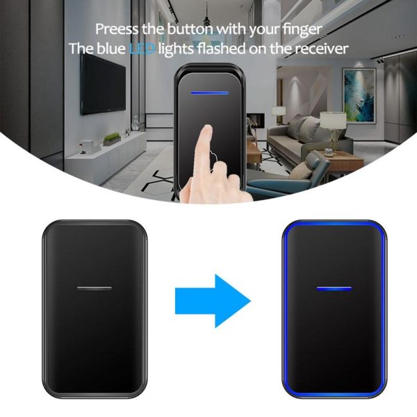 Wireless Digital Doorbell For Elderly - Home Smart - Black - Image 10
