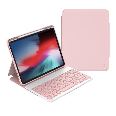 Detachable Keyboard Tablet Case With Magnetic Skin Feel - Pink