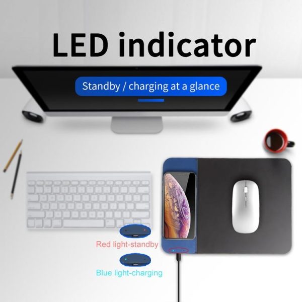 10W Qi Wireless Charger Mouse Pad 26.2 X 19.8 X 0.65Cm - Black - Image 7