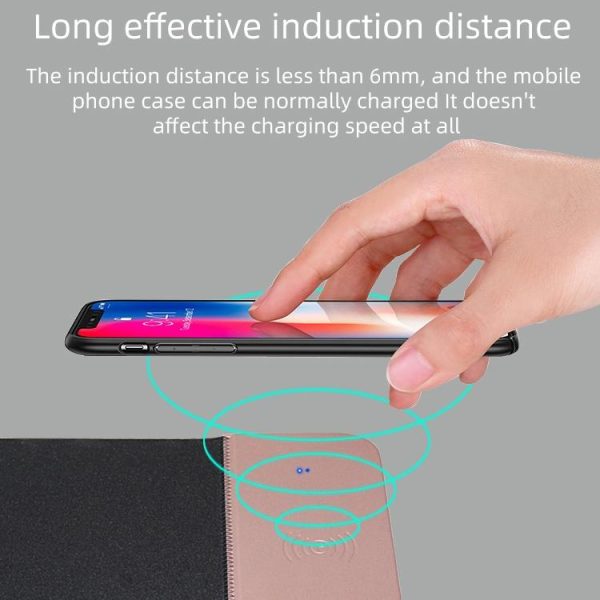 10W Qi Wireless Charger Mouse Pad 26.2 X 19.8 X 0.65Cm - Black - Image 10