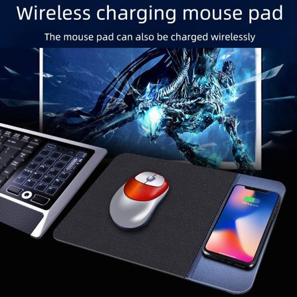 10W Qi Wireless Charger Mouse Pad 26.2 X 19.8 X 0.65Cm - Black - Image 11