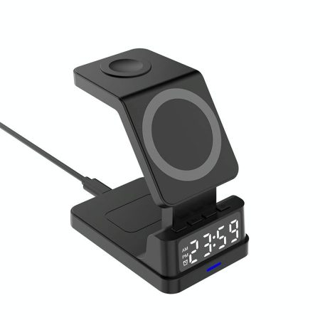 15W 4 In 1 Magnetic Desktop Wireless Charger Black