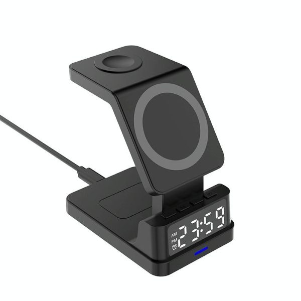 15W 4 In 1 Magnetic Desktop Wireless Charger Black - Image 2
