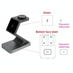15W 3 In 1 Magnetic Wireless Charger For Iphone Watch Airpods - Black - Image 5