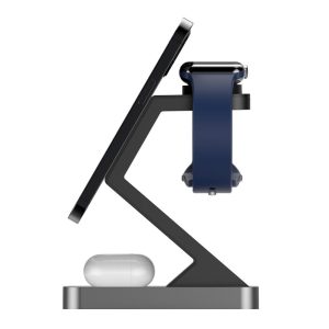 15W 3 In 1 Magnetic Wireless Charger For Iphone Watch Airpods - Black - Image 10