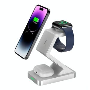 15W 3 In 1 Magnetic Wireless Charger For Iphone Watch Airpods - Black - Image 11