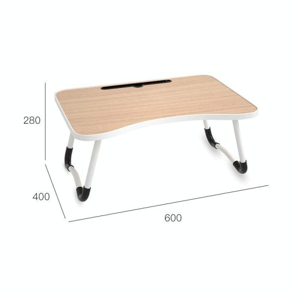 Adjustable Folding Laptop Desk with Non-slip Legs and Card Slot - Black - Image 8