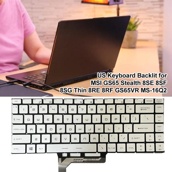 Backlit Laptop Keyboard for Msi Gs65 Series - us Version - Black - Image 13