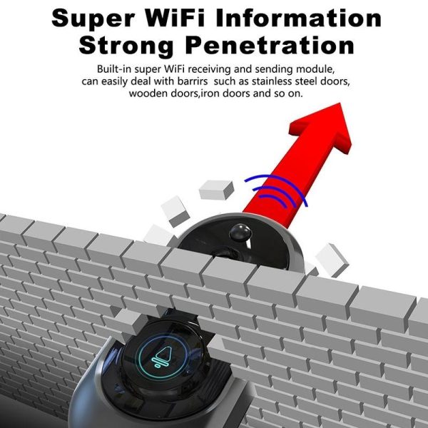 Smart Wifi Video Doorbell With Remote Monitoring & Voice Intercom - 720P 6400Mah Black - Image 4