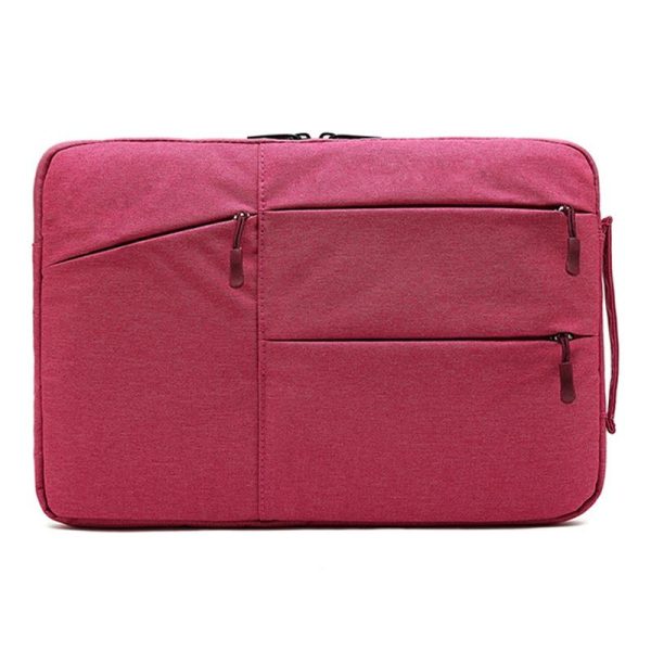 14 Inch Business Laptop Liner Bag with Zipper Closure - Polyester Material - Rose Red