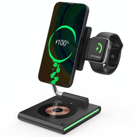 15W Foldable Magnetic Wireless Charger - Black