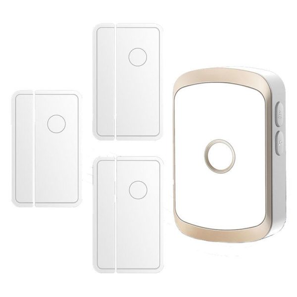 Smart Wireless Doorbell Alarm With 3 Split Type Door Sensors - Black - Image 9