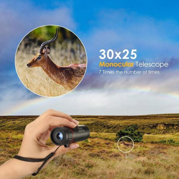 Portable Mini Monocular Telescope - 30X25 - Black - Image 7