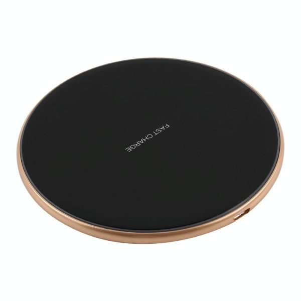 Round Shape Wireless Charger Fast Charging Black+Gold - Image 3