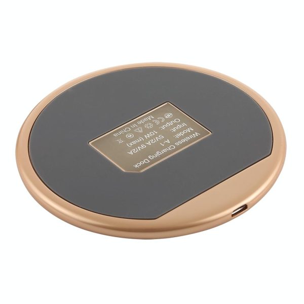 Round Shape Wireless Charger Fast Charging Black+Gold - Image 4
