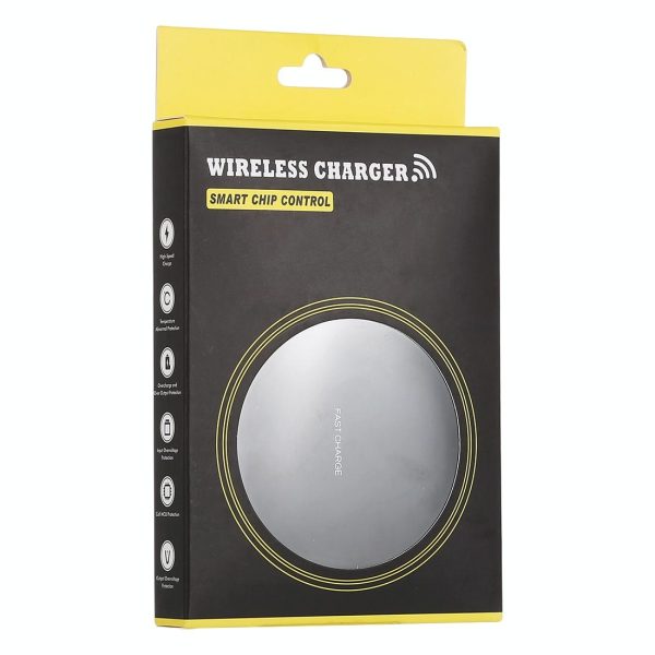 Round Shape Wireless Charger Fast Charging Black+Gold - Image 6