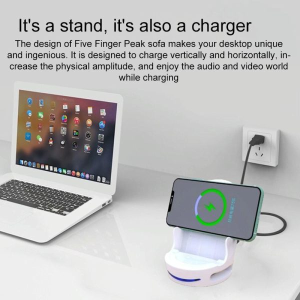 15W Magnetic Wireless Charger Stand For Sofa Phone - Black - Image 4