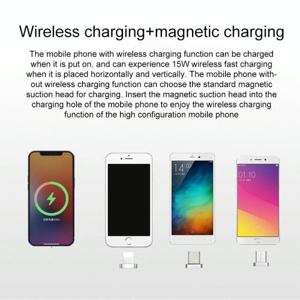 15W Magnetic Wireless Charger Stand For Sofa Phone - Black - Image 5