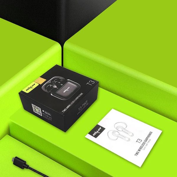 Wireless Bluetooth 5.0 Earbuds with Charging Case - T3 Tws - Black - Image 9