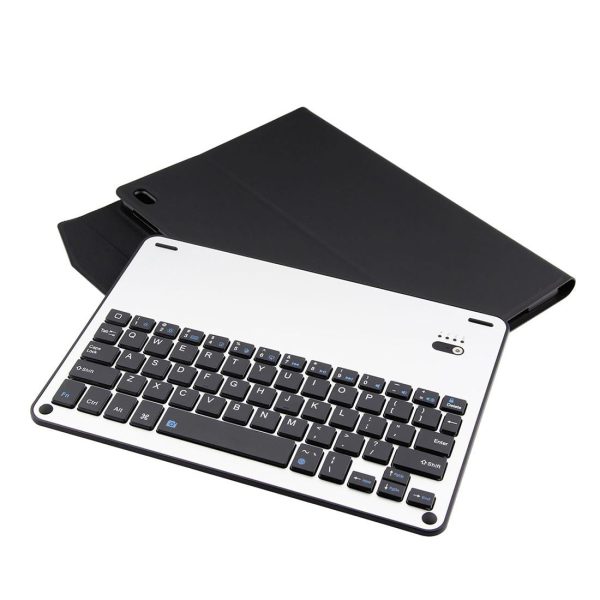 Aluminum Keyboard & Leather Tablet Case For Ipad Pro 10.5 / Air 2019 - Bluetooth Detachable Water Repellent - Black - Image 2