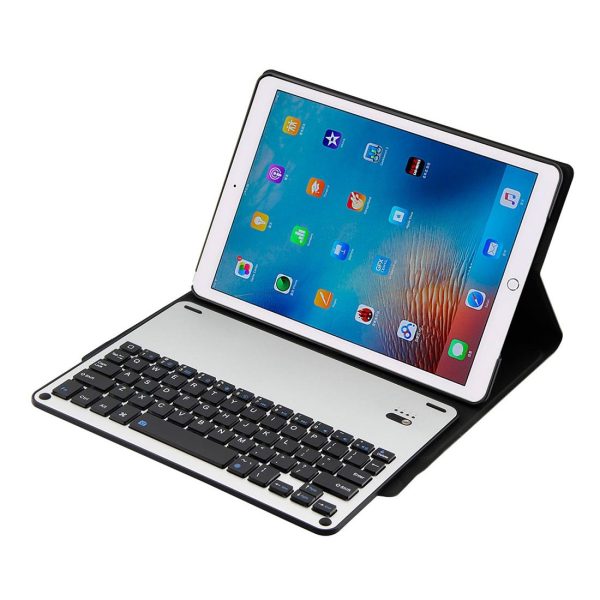 Aluminum Keyboard & Leather Tablet Case For Ipad Pro 10.5 / Air 2019 - Bluetooth Detachable Water Repellent - Black - Image 5