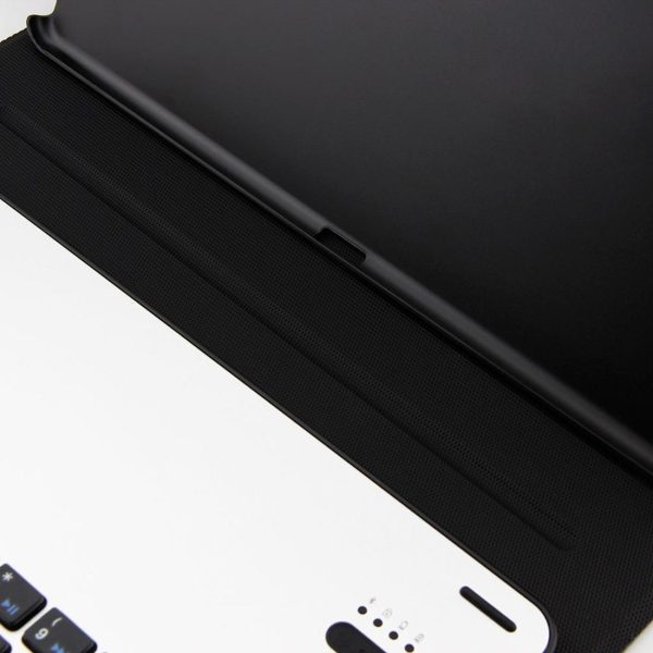Aluminum Keyboard & Leather Tablet Case For Ipad Pro 10.5 / Air 2019 - Bluetooth Detachable Water Repellent - Black - Image 7