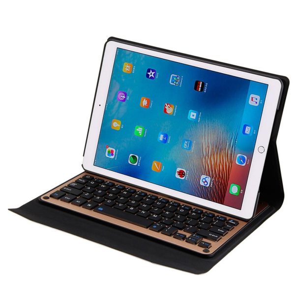 Aluminum Keyboard & Leather Tablet Case For Ipad Pro 10.5 / Air 2019 - Bluetooth Detachable Water Repellent - Black - Image 11