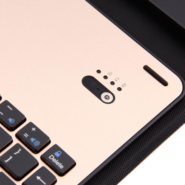 Aluminum Keyboard & Leather Tablet Case For Ipad Pro 10.5 / Air 2019 - Bluetooth Detachable Water Repellent - Black - Image 13