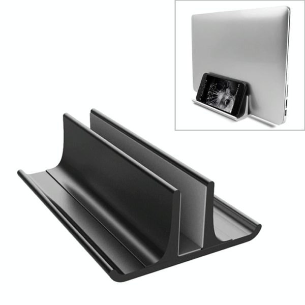 Adjustable Vertical Laptop Stand - Portable Aluminum Alloy Base Black - Image 2